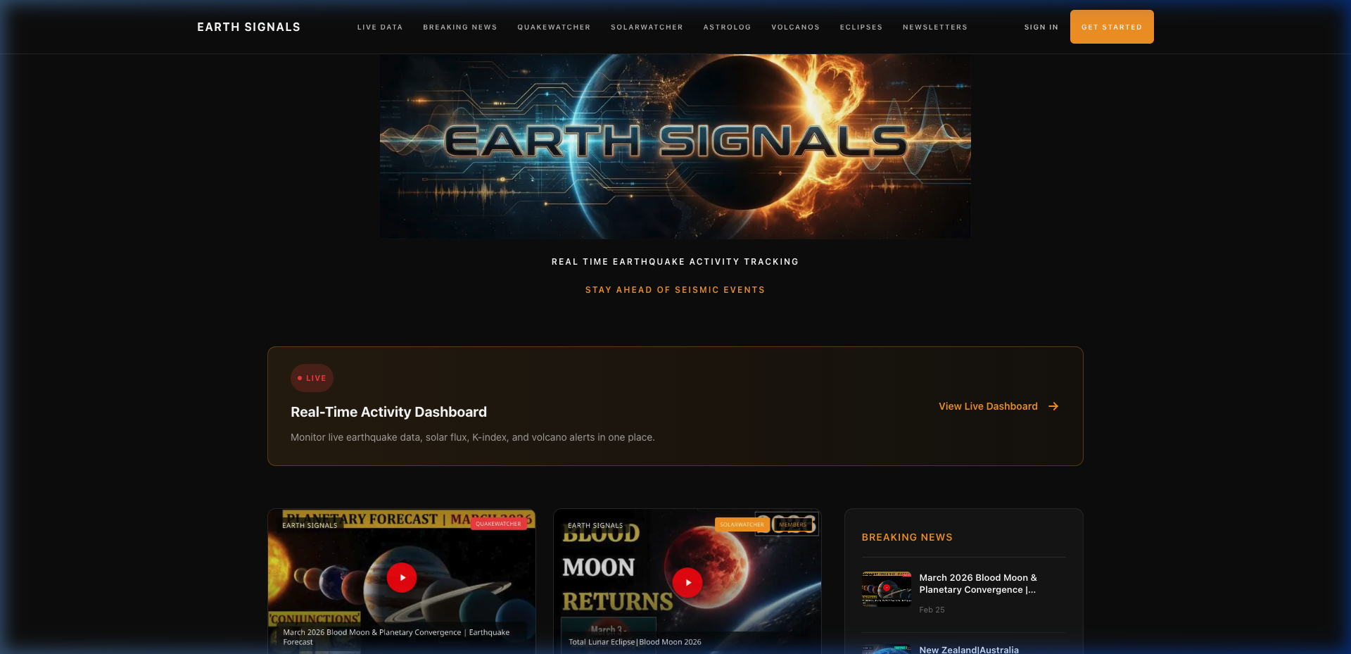 Earth Signals — Premium Platform